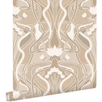 TAPETE Blumenmuster im Jugendstil 50 x 900 cm - Beige, Papier (50/900cm) - ESTAhome
