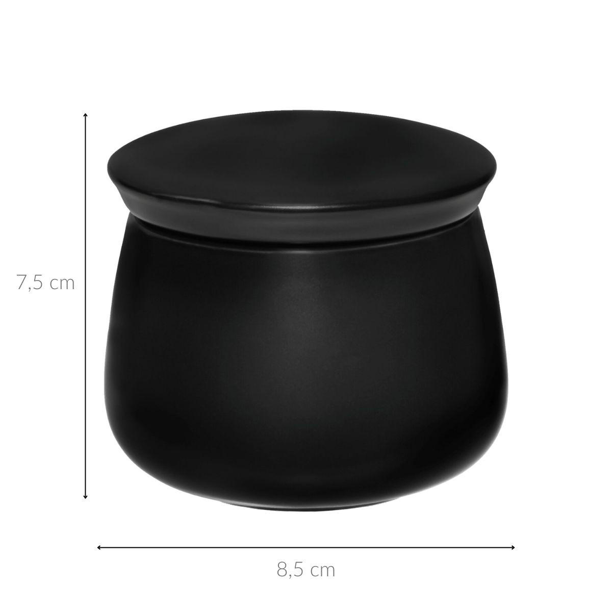 ZUCKERDOSE Porzellan mit Deckel - Schwarz, Keramik (8.5/7.5cm)