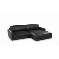 ECKSOFA MARLIN Schwarz Lederfaserstoff - Schwarz, Leder/Kunststoff (168/262cm) - KAWOLA