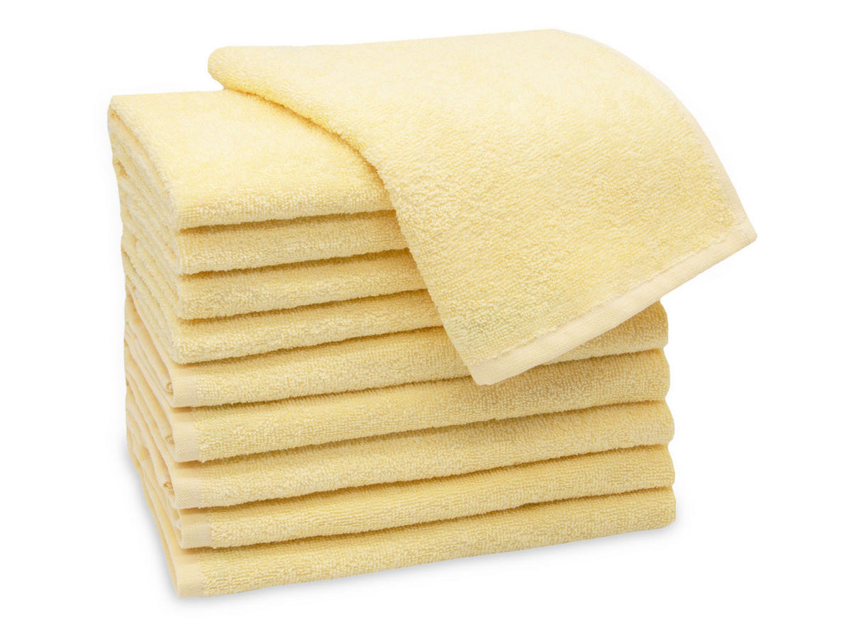 GÄSTETÜCHER, 10er-Set, 30x50 cm, 100% Baumwolle, Gelb - Gelb, Textil (30/50cm) - Zollner