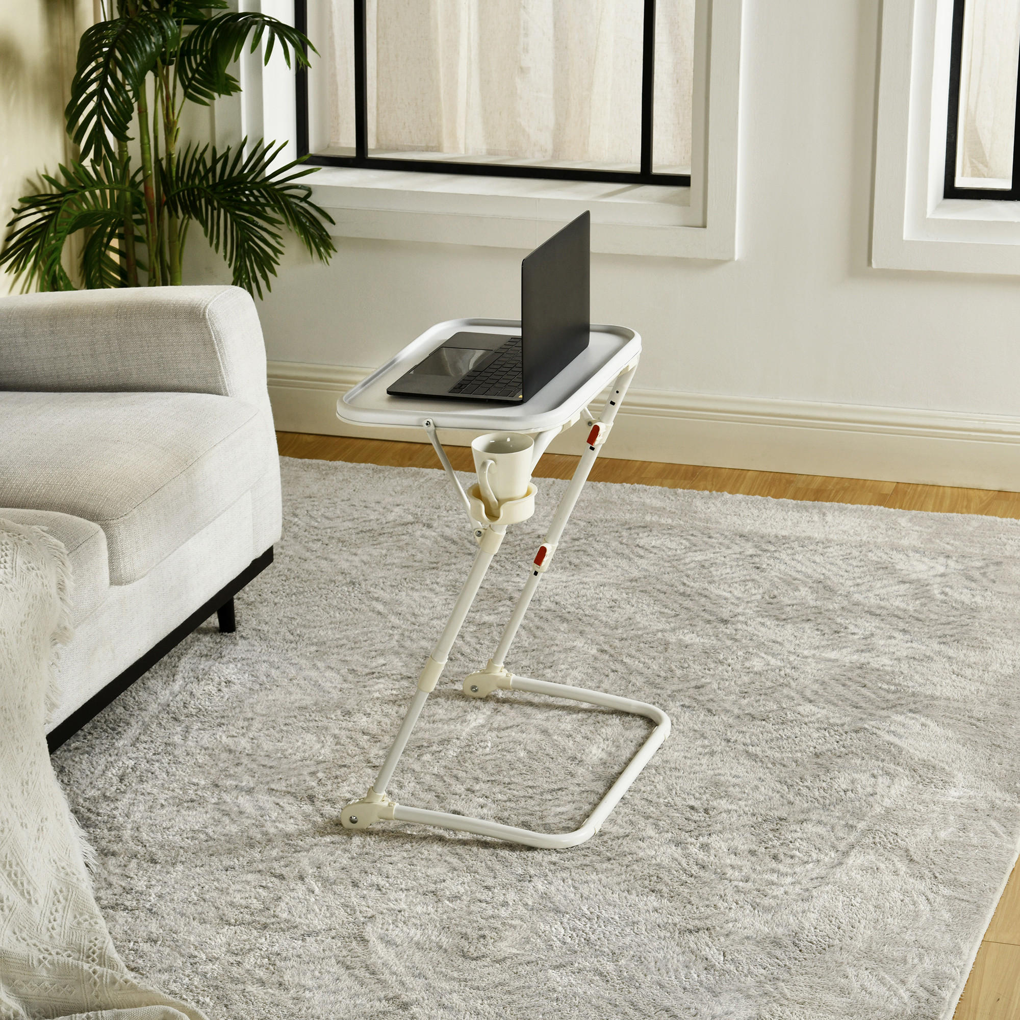 BEISTELLTISCH Weiß, klappbar - Weiß, Kunststoff (53.5/37/70.5cm) - Meubles Cosy