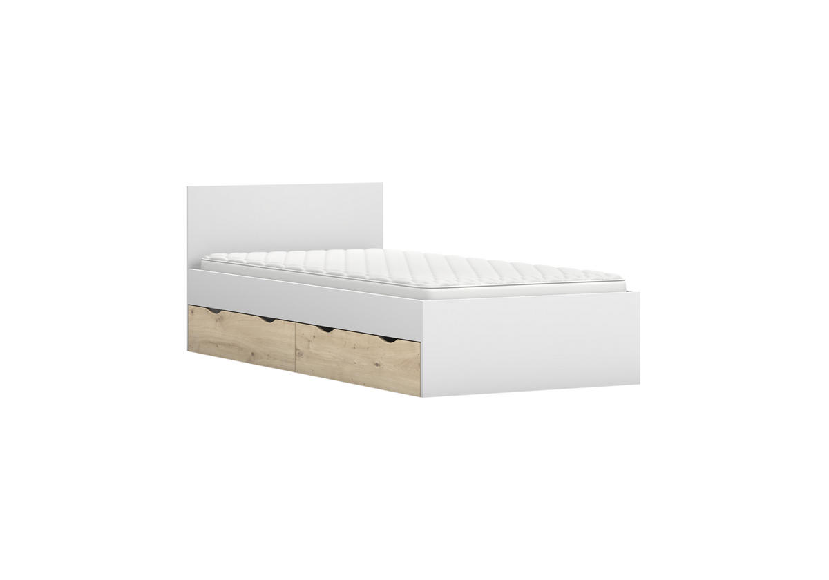 JUGENDZIMMER Zamiro in Weiß mit Artisan Eiche 5 teilig - Kinderzimmer Komplett Set - Weiß, Holzwerkstoff (80/200/120cm)