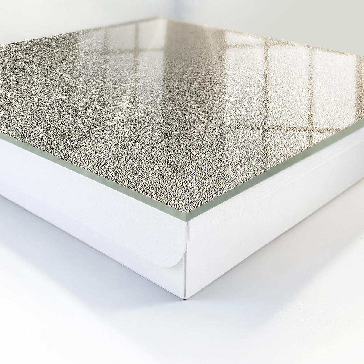 SCHLÜSSELBOX Weiß 30x30 cm – Türöffnung nach rechts - Schaumwellen - Beige, Metall (30/30/5cm) - TULUP