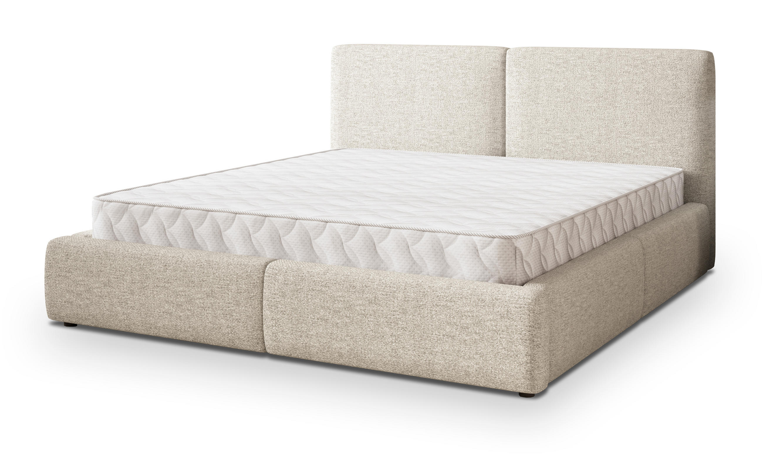POLSTERBETT FELURO 180x200 cm mit Bettkästen - Creme - Creme, Holz (180/200cm) - MASSENO