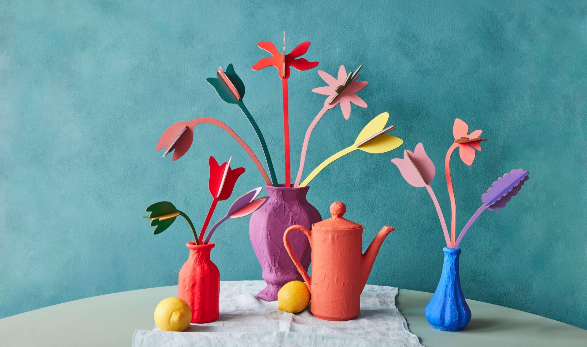 WANDSKULPTUR Bunt 6/28,5 cm - Multicolor, Wellpappe (6/28.5/6cm) - KUNSTLOFT