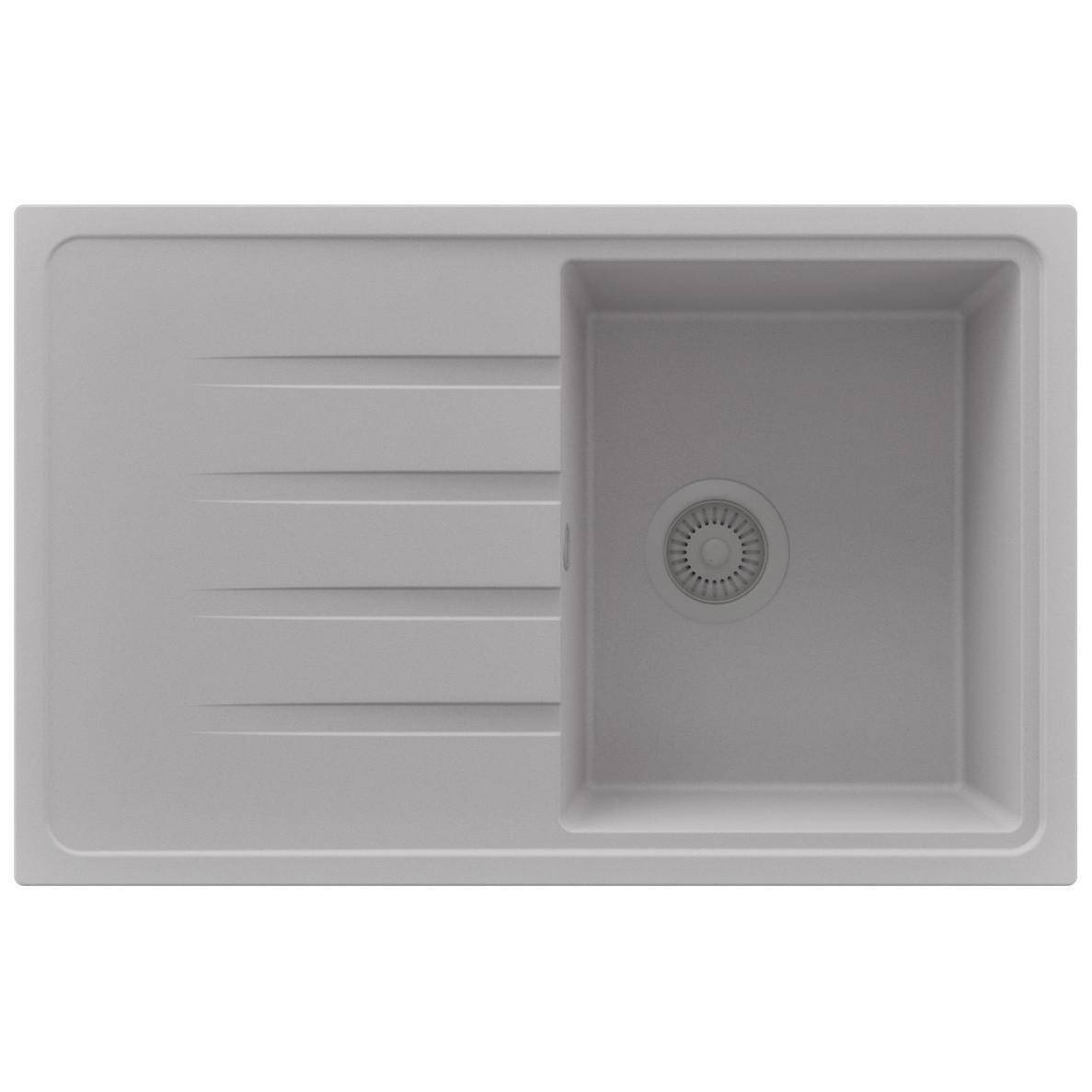 SPÜLBECKEN Mailand, 2-er set Grau 78/50 cm 1 Becken + Ablauf-Set ab 45er Unterschrank - Grau, Kunststoff (78/19/50cm) - Primagran