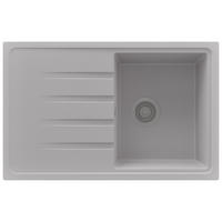 SPÜLBECKEN Mailand, 2-er set Grau 78/50 cm 1 Becken + Ablauf-Set ab 45er Unterschrank - Grau, Kunststoff (78/19/50cm) - Primagran