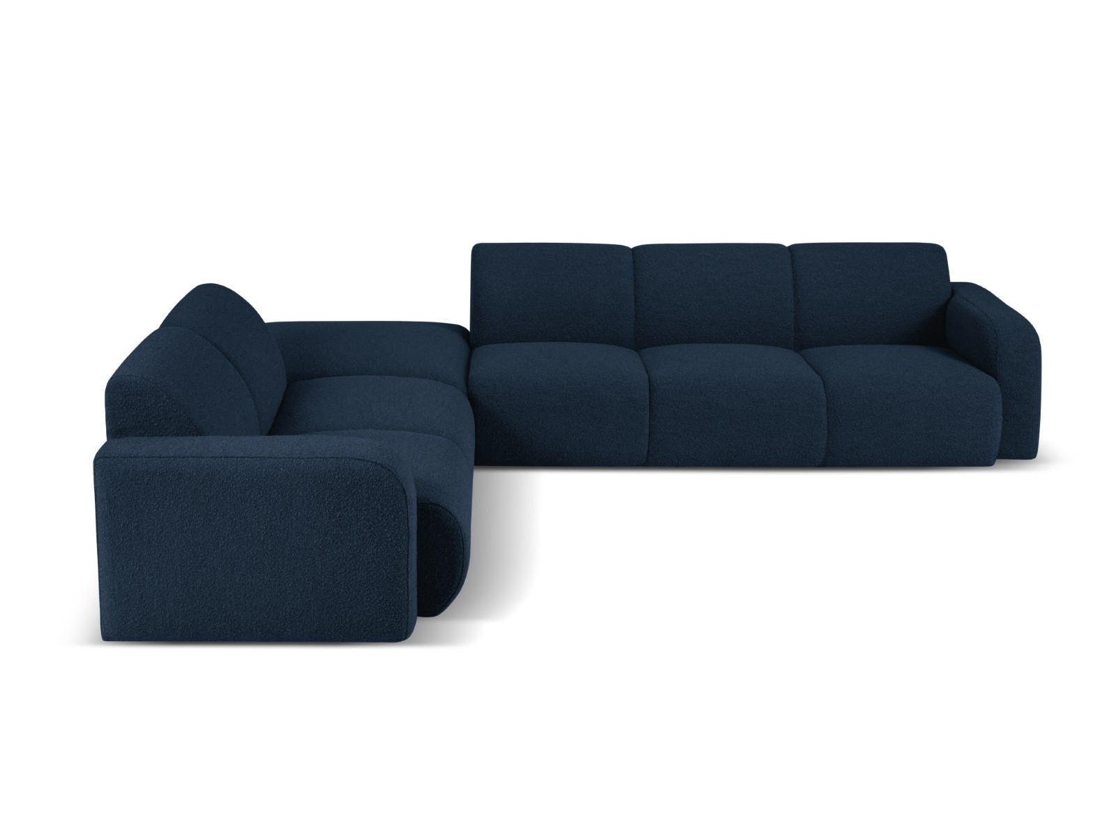 ECKSOFA links Molino aus Boucle dunkelblau 6 Sitzplätze - Dunkelblau, Textil (250/315cm) - Micadoni