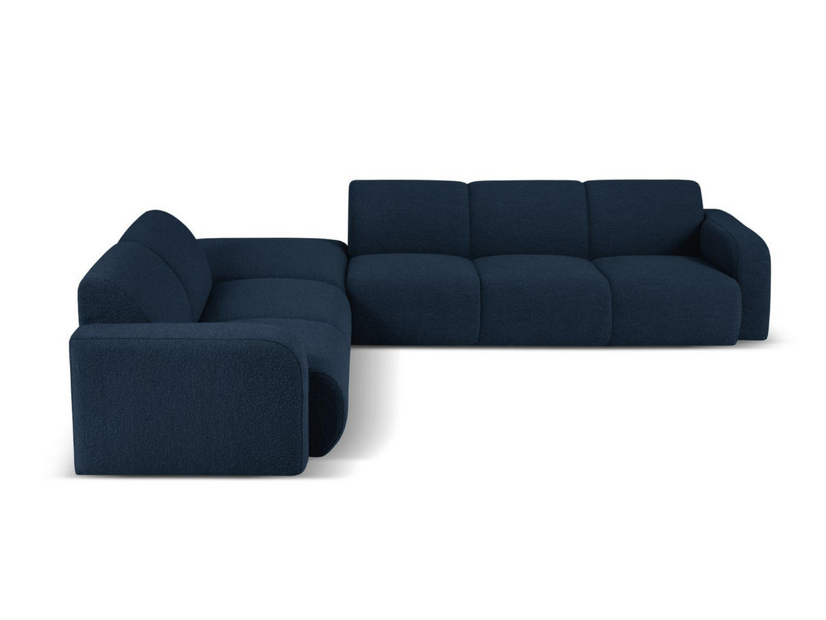 ECKSOFA links Molino aus Boucle dunkelblau 6 Sitzplätze - Dunkelblau, Textil (250/315cm) - Micadoni
