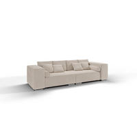 BIGSOFA Kami Microfaser Beige - Silberfarben/Creme, Kunststoff/Textil (290/80/110cm) - S-Style Möbel