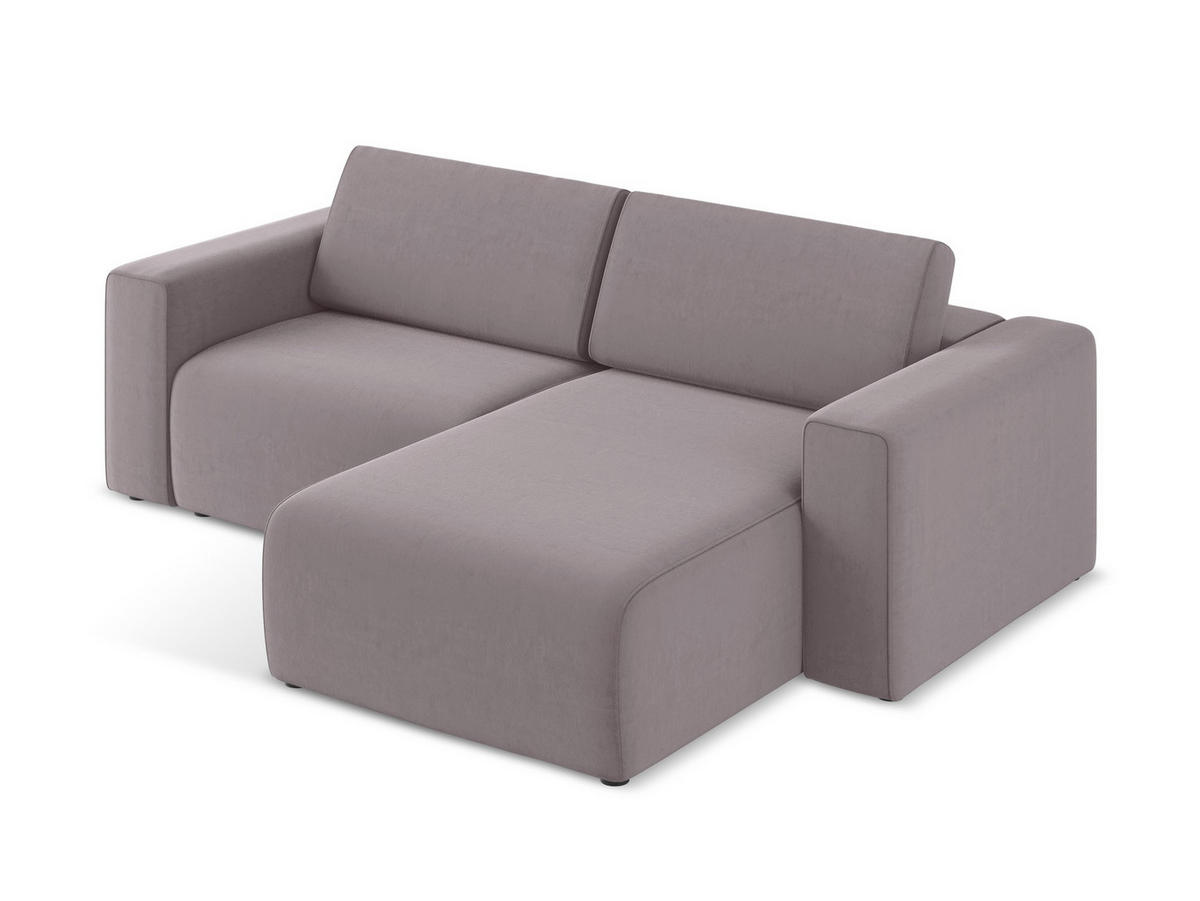 ECKSOFA Rechts Samt Stoff Violett - Lila/Flieder, Kunststoff/Textil (224/167cm) - Makamii