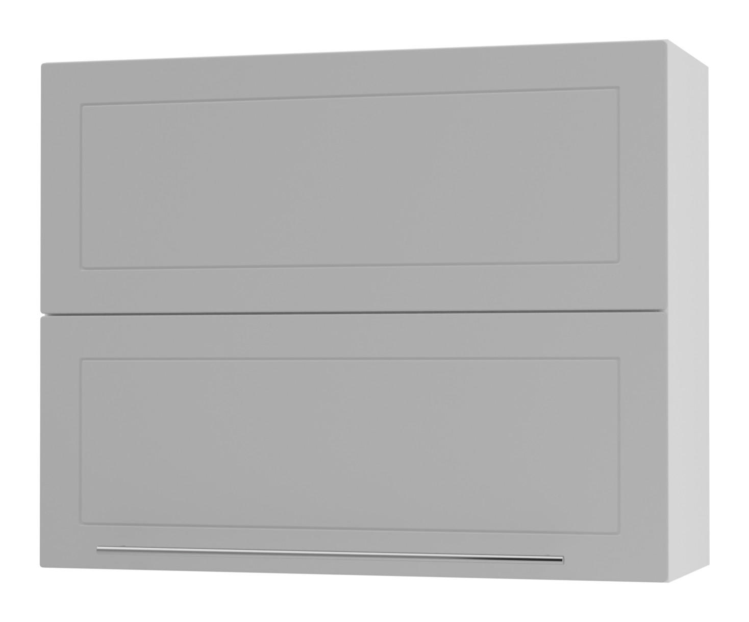 KÜCHENHÄNGESCHRANK Kvantum W8B/90 Dust Grey Matt / Weiß Matt 90 / 32,5 / 72cm - Weiß/Grau, Holz/Holzwerkstoff (90/72/36cm) - Feldmann-Wohnen