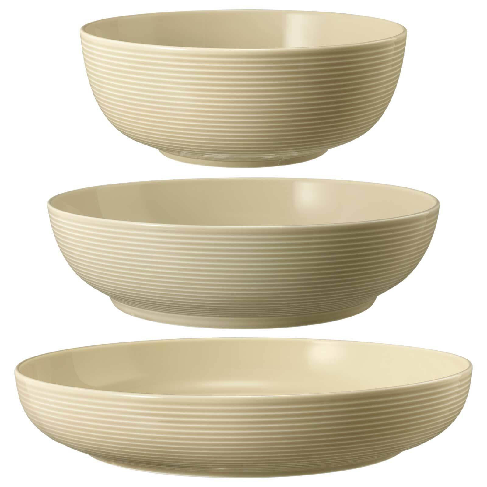 FOODBOWL Beat Color Glaze Sandbeige 20/25/28 cm 3er Set - Beige, Keramik (1cm) - Seltmann Weiden