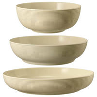 FOODBOWL Beat Color Glaze Sandbeige 20/25/28 cm 3er Set - Beige, Keramik (1cm) - Seltmann Weiden