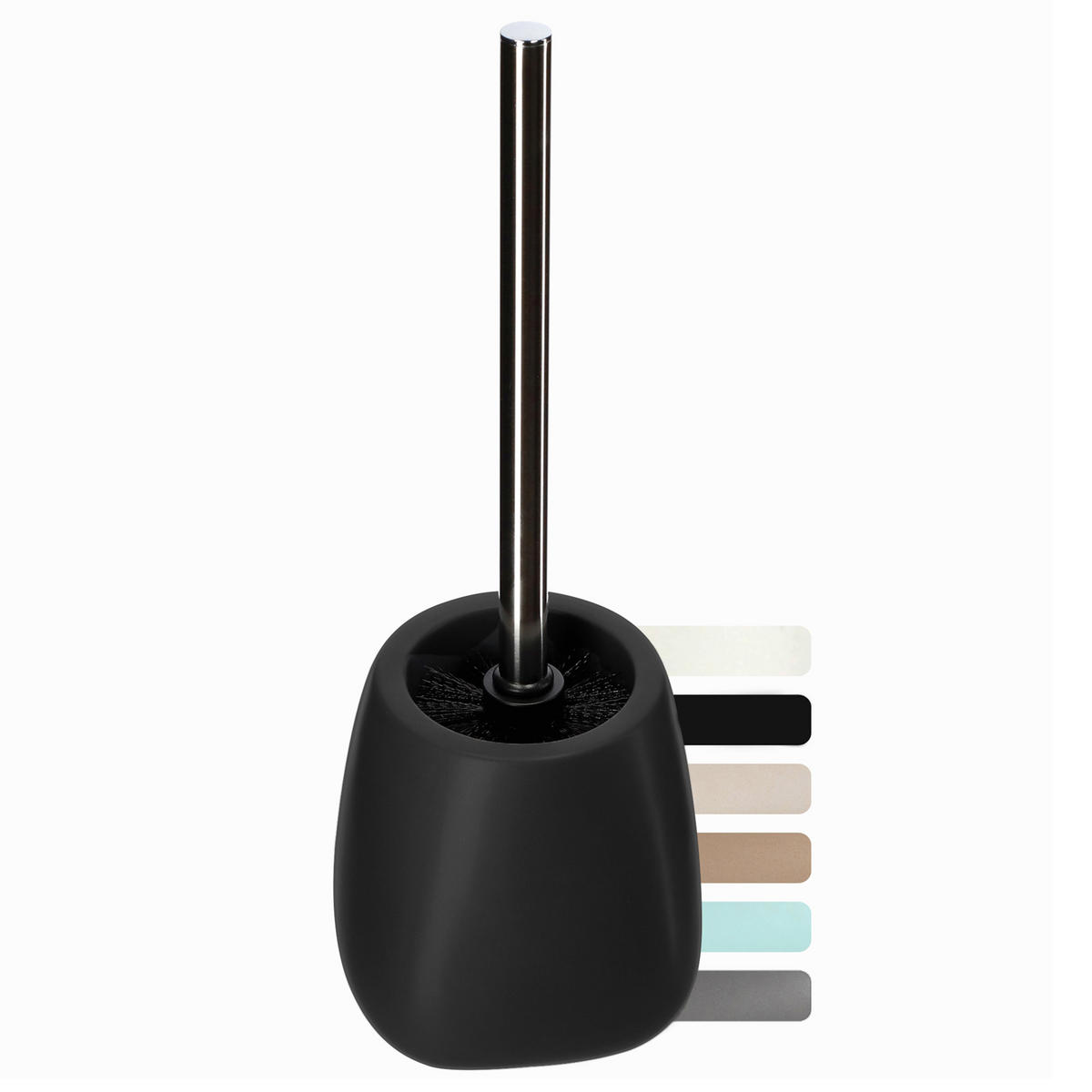 WC-BÜRSTE mit Schale 36 cm, schwarz - Schwarz, Keramik/Kunststoff (12/36cm) - KADAX