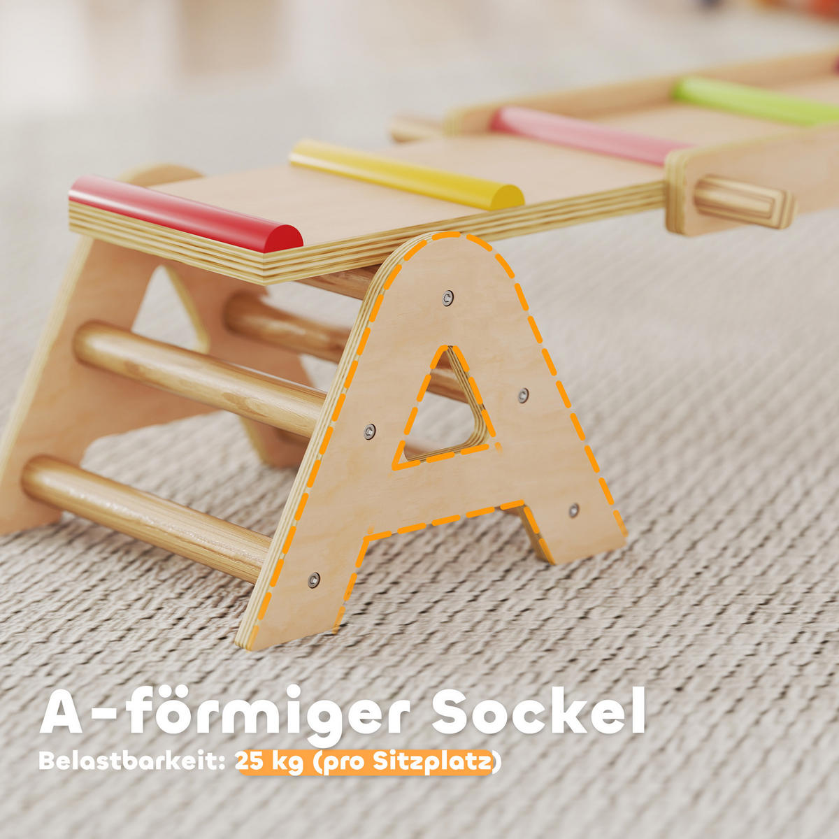 BALANCEWIPPE 2-in-1 DE-09834 Holz - Multicolor, Holz (38/133cm) - ComfortXL