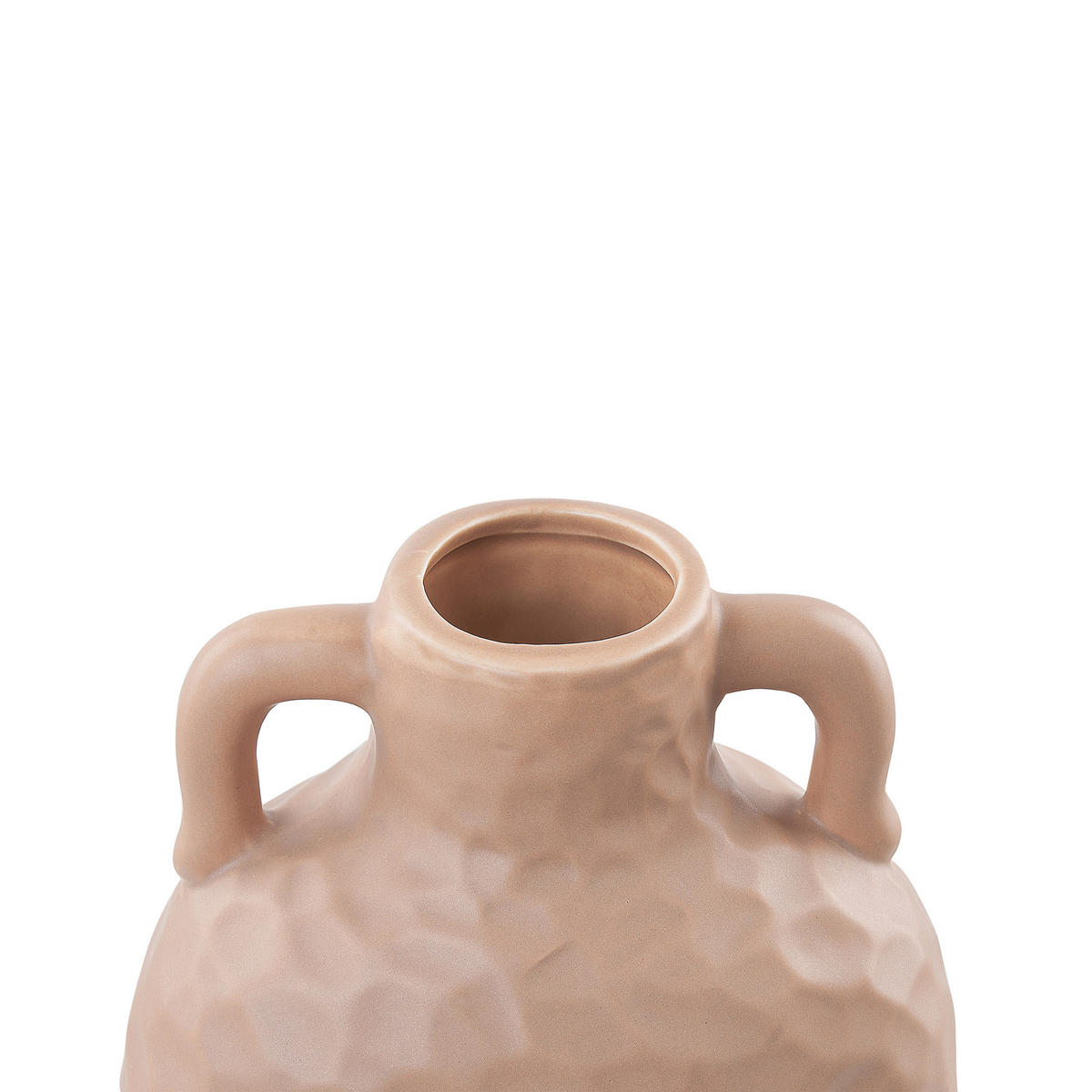 BLUMENVASE Porzellan beige Veria - Beige, Keramik (26cm) - Beliani