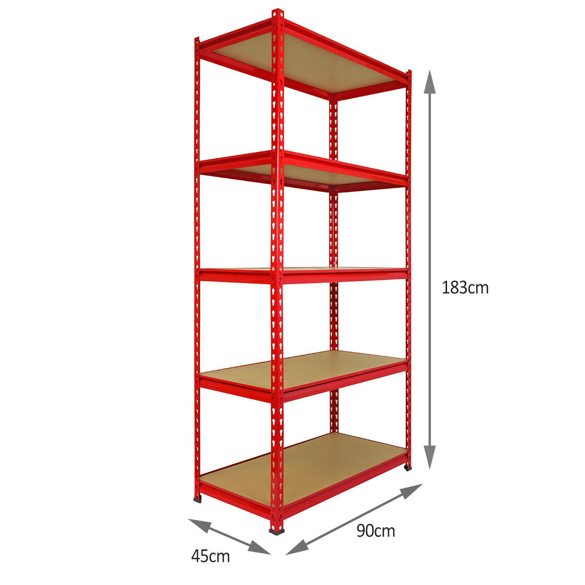 LAGERREGAL Z-Rax 4x & 1x Eckregal 90cm im Set - Rot - Rot, Metall (90/180/45cm)