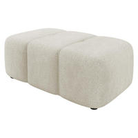 POLSTERHOCKER Furyn Boucle - Schwarz/Naturfarben, Holzwerkstoff/Kunststoff (93/38/62cm) - MIRJAN24