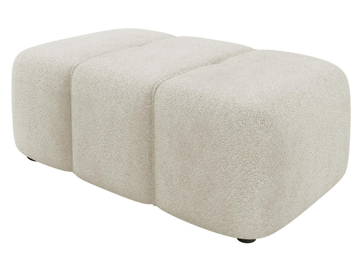 POLSTERHOCKER Furyn Boucle - Schwarz/Naturfarben, Holzwerkstoff/Kunststoff (93/38/62cm) - MIRJAN24