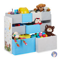 KINDERREGAL - Multicolor, Holzwerkstoff/Kunststoff (82.5/66/29.5cm) - Relaxdays