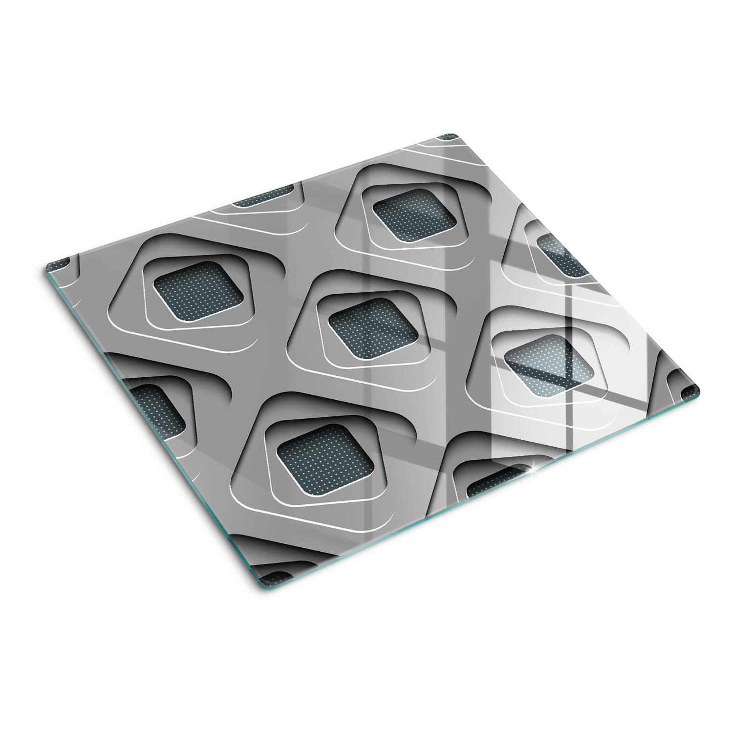 GLASPLATTE 60x52 cm 3D - Grau, Glas (60/0.4/52cm) - TULUP