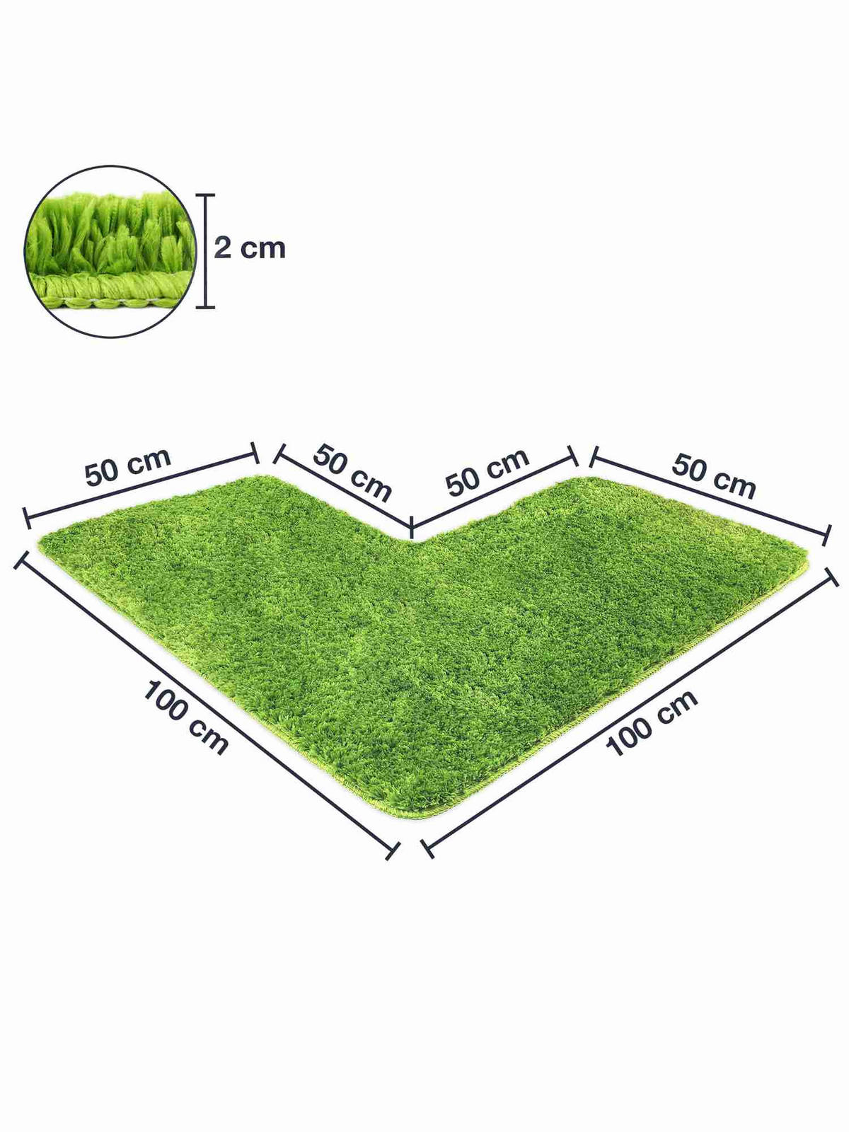 ECKBADEMATTE Florenz - Grün, Textil (100/100cm) - WohnDirect