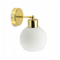 WANDLEUCHTE GOLDGLAS - Goldfarben/Weiß, Glas/Metall (19/22/14cm) - kiki design