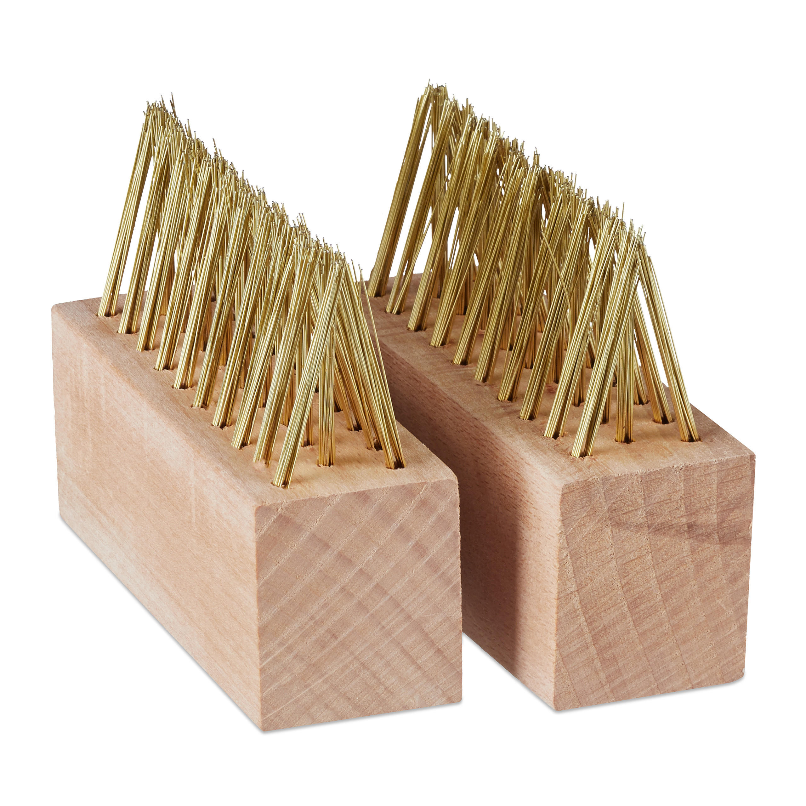 2XFUGENBÜRSTE - Multicolor, Holz/Metall (10/7.5/3.5cm) - Relaxdays