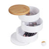 MAKEUP Organizer - Weiß, Holz/Kunststoff (11.5/13.5/11.5cm) - Relaxdays