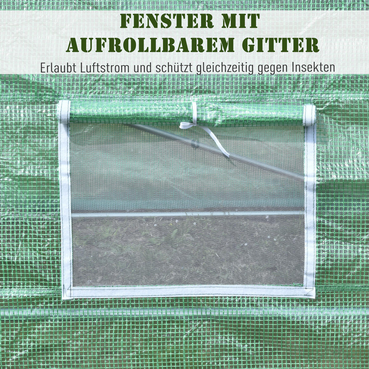 FOLIENGEWÄCHSHAUS, Grün, PE, Stahl - Grün, Kunststoff (300/200/595cm) - Outsunny