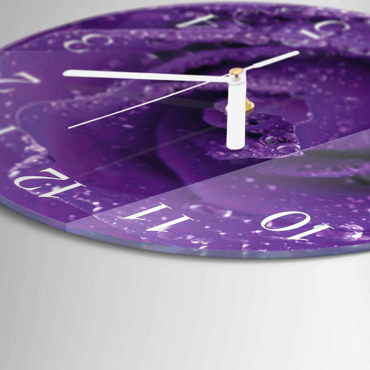 WANDUHR fi30 cm - Rose - Lila, Glas (30/30/0.4cm) - TULUP