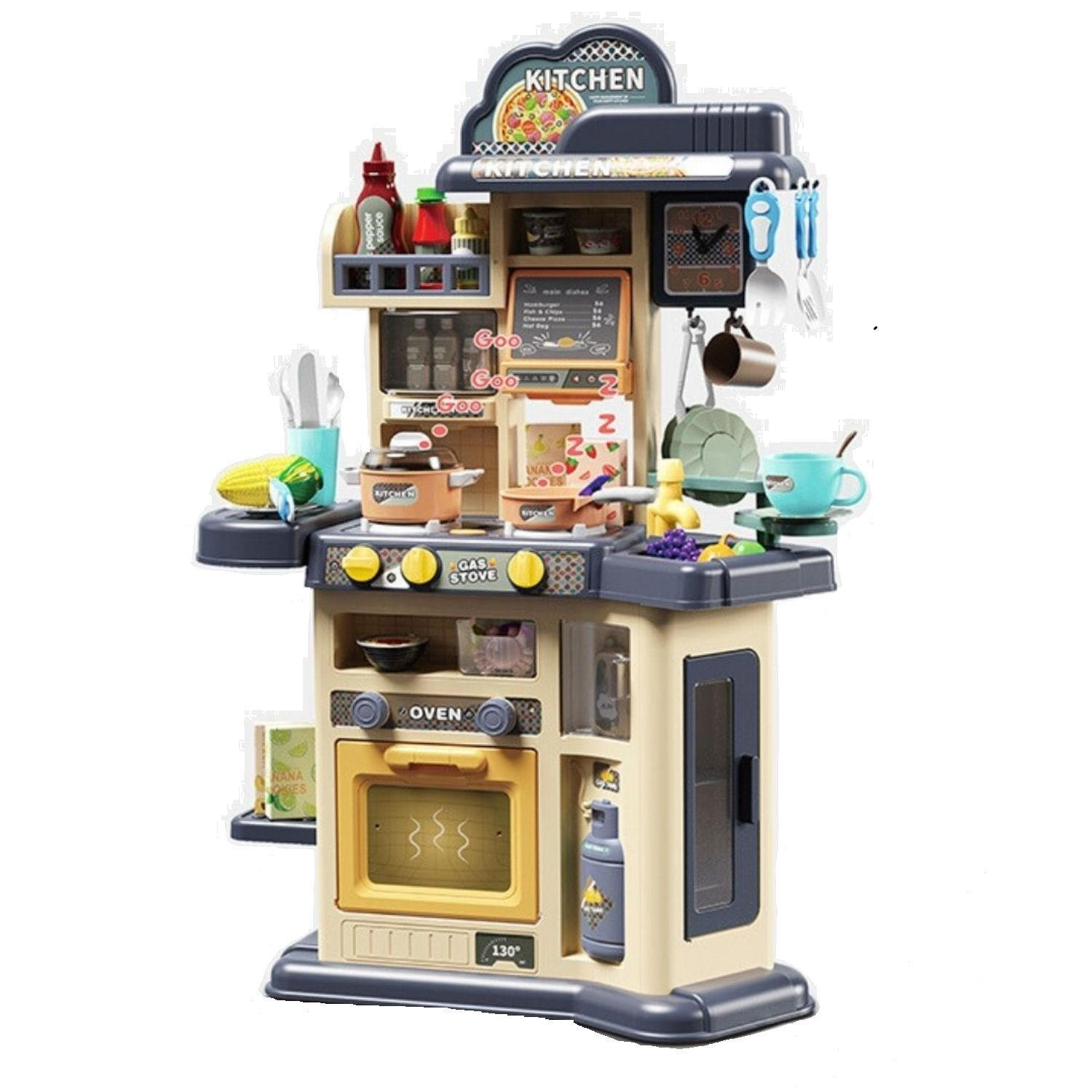 KINDERKÜCHE JOE in Blau mit Zubehör 46-tlg - Blau, Kunststoff (23/55cm) - Coemo