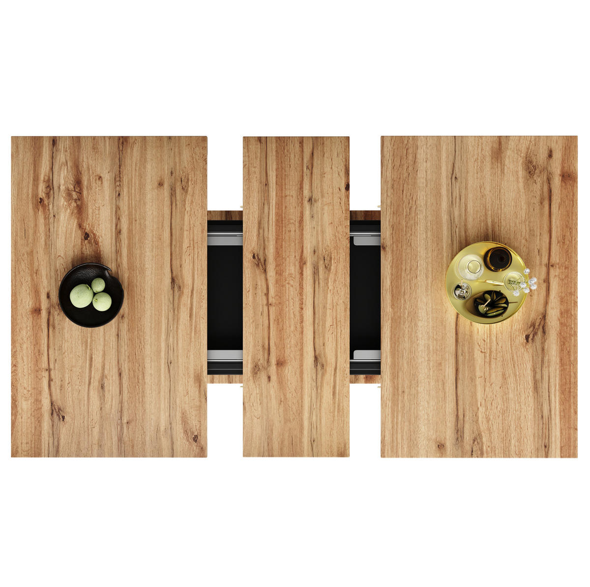 ESSTISCH 110-140/70/76 cm in Schwarz aus MDF mit Stauraum und ausziehbarer Platte - Schwarz, Holzwerkstoff (140/70/76cm) - Flora Grace
