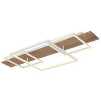 LED DECKENLEUCHTE Metall Holzoptik Braun - Weiß, Metall (95/40/10cm) - Globo Lighting