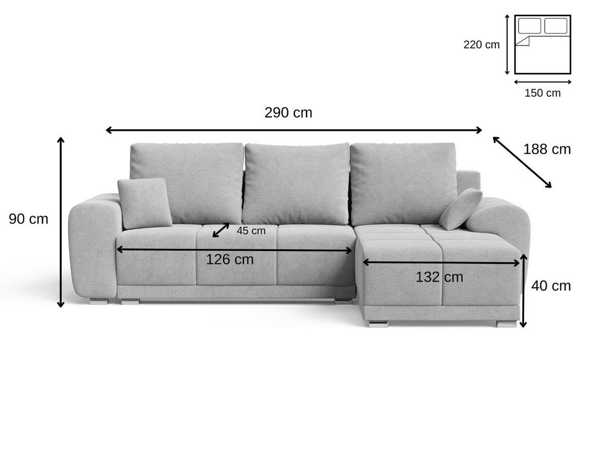 ECKSOFA Monti Anthrazit Links - Anthrazit/Silberfarben, Holz/Textil (188/290cm) - Graingold