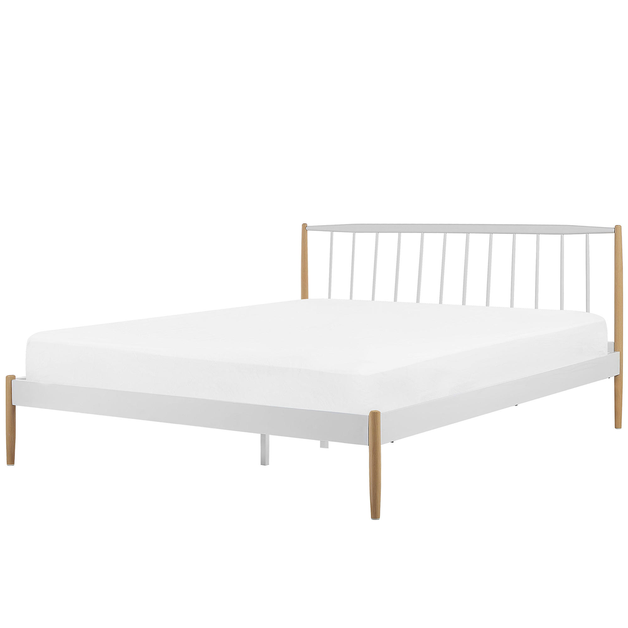 METALLBETT 180/200cm Weiß Maurs - Weiß, Metall (180/200cm) - Beliani