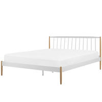 METALLBETT 180/200cm Weiß Maurs - Weiß, Metall (180/200cm) - Beliani