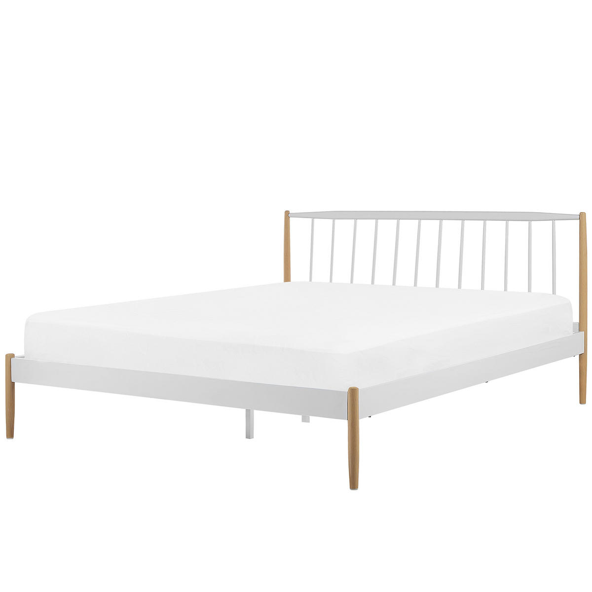 METALLBETT 180/200cm Weiß Maurs - Weiß, Metall (180/200cm) - Beliani