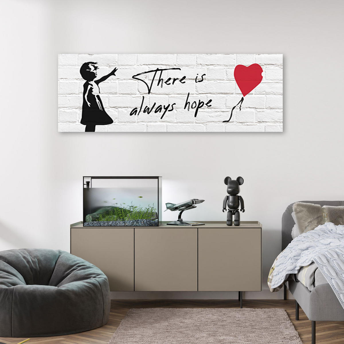 KUNSTDRUCK Weiß 120/40 cm - Weiß, Textil (120/40cm) - KUNSTLOFT