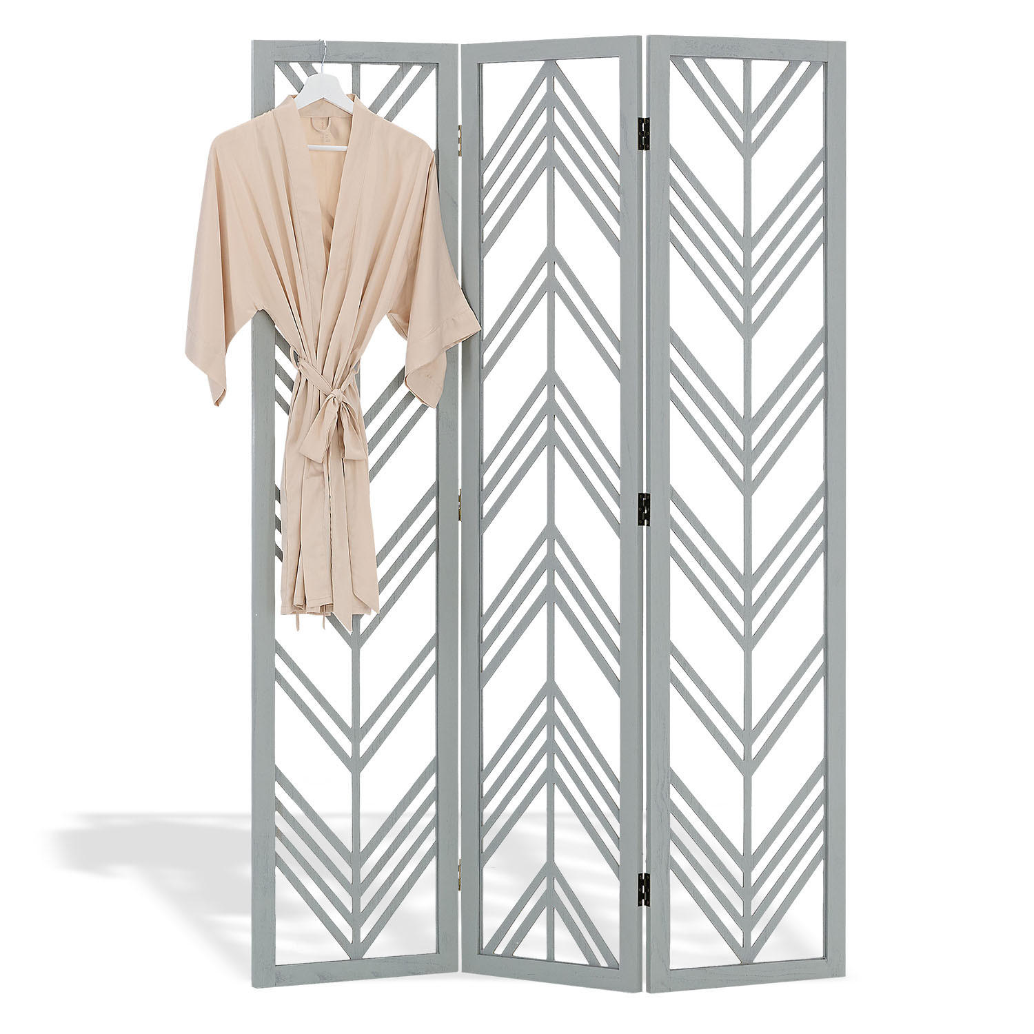 Homestyle4u Paravent Grau 120x170x2 cm
