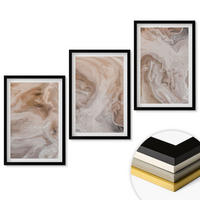 WANDBILDER 3er-Set - 40x60 cm Schwarzer Rahmen - abstrakte Marmortexturen - Schwarz, Kunststoff (40/60cm) - ArtPrintCave