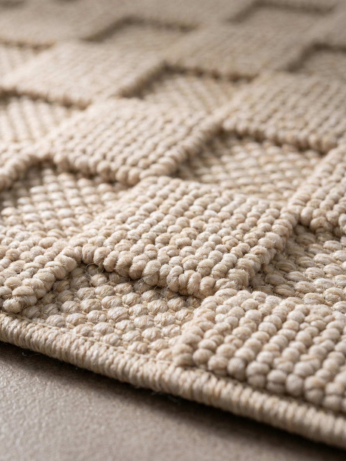 TEPPICH Flachgewebe LANGAU in Beige, mit Schachbrettmuster, 80 x 250 cm - Beige, Textil (80/250cm) - KADIMA DESIGN
