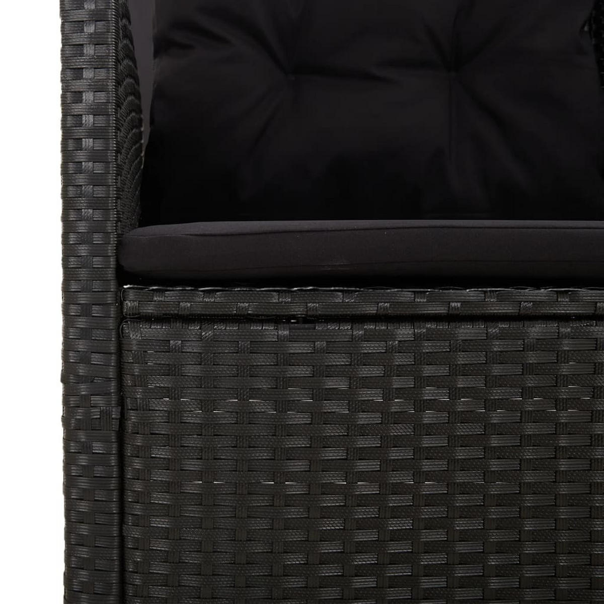 GARTEN-LOUNGE-SET 3-teilig Mit Kissen Schwarz Poly Rattan - Schwarz, Kunststoff - vidaXL