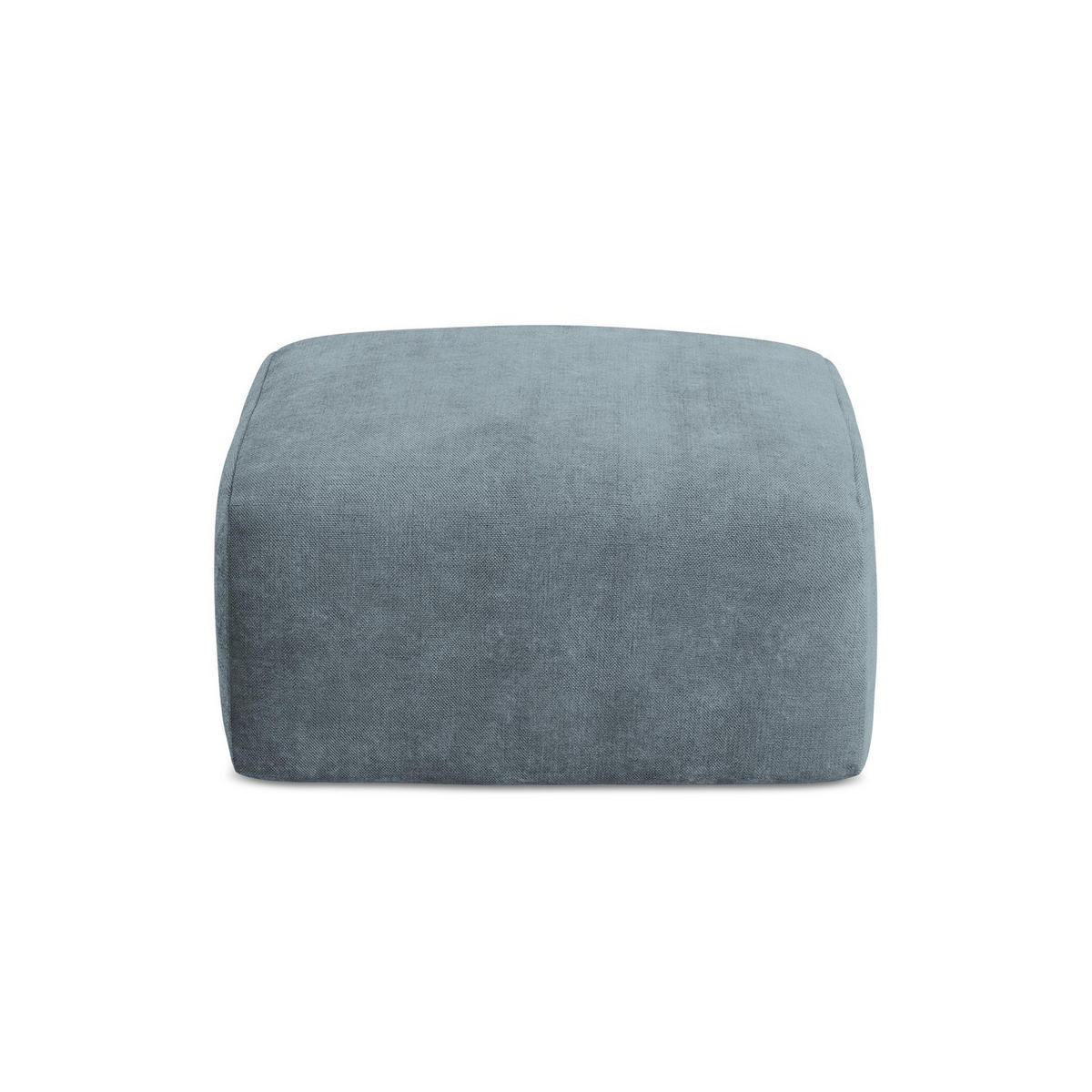 POUF Chenille Stoff Blau - Pastellblau/Schwarz, Holzwerkstoff/Kunststoff (65/40/65cm) - LaMiaSofa