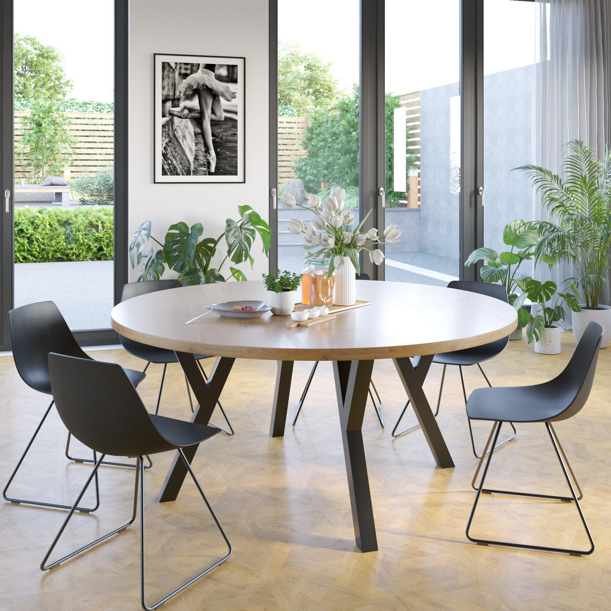 TISCHBEINE Lucida 4er-Set Schwarz 72cm - Schwarz, Metall (40/72/8cm) - Metalo Pro