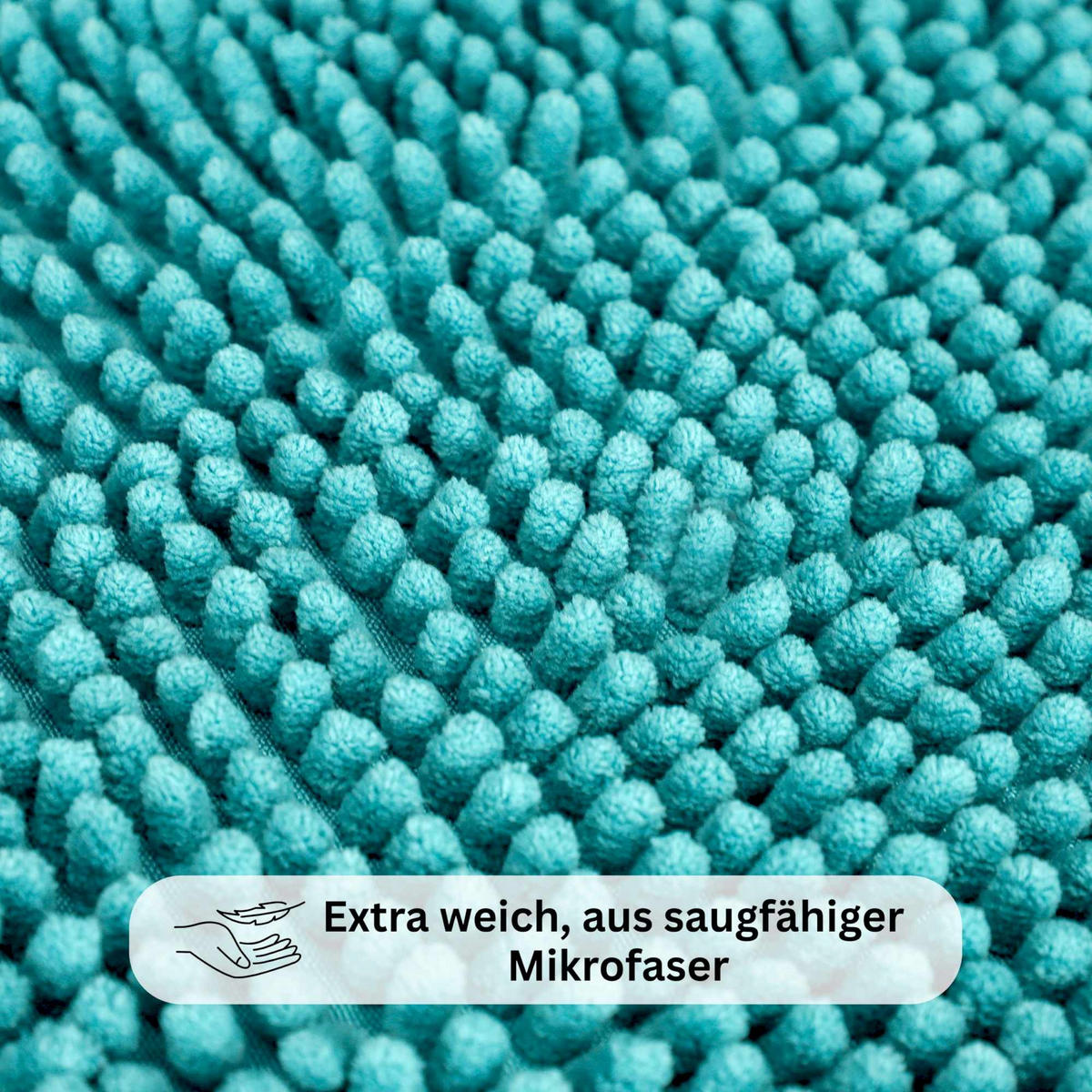 BADEMATTE MIT WC AUSCHNITT PARIS - Petrol, Textil (45/45cm) - WohnDirect