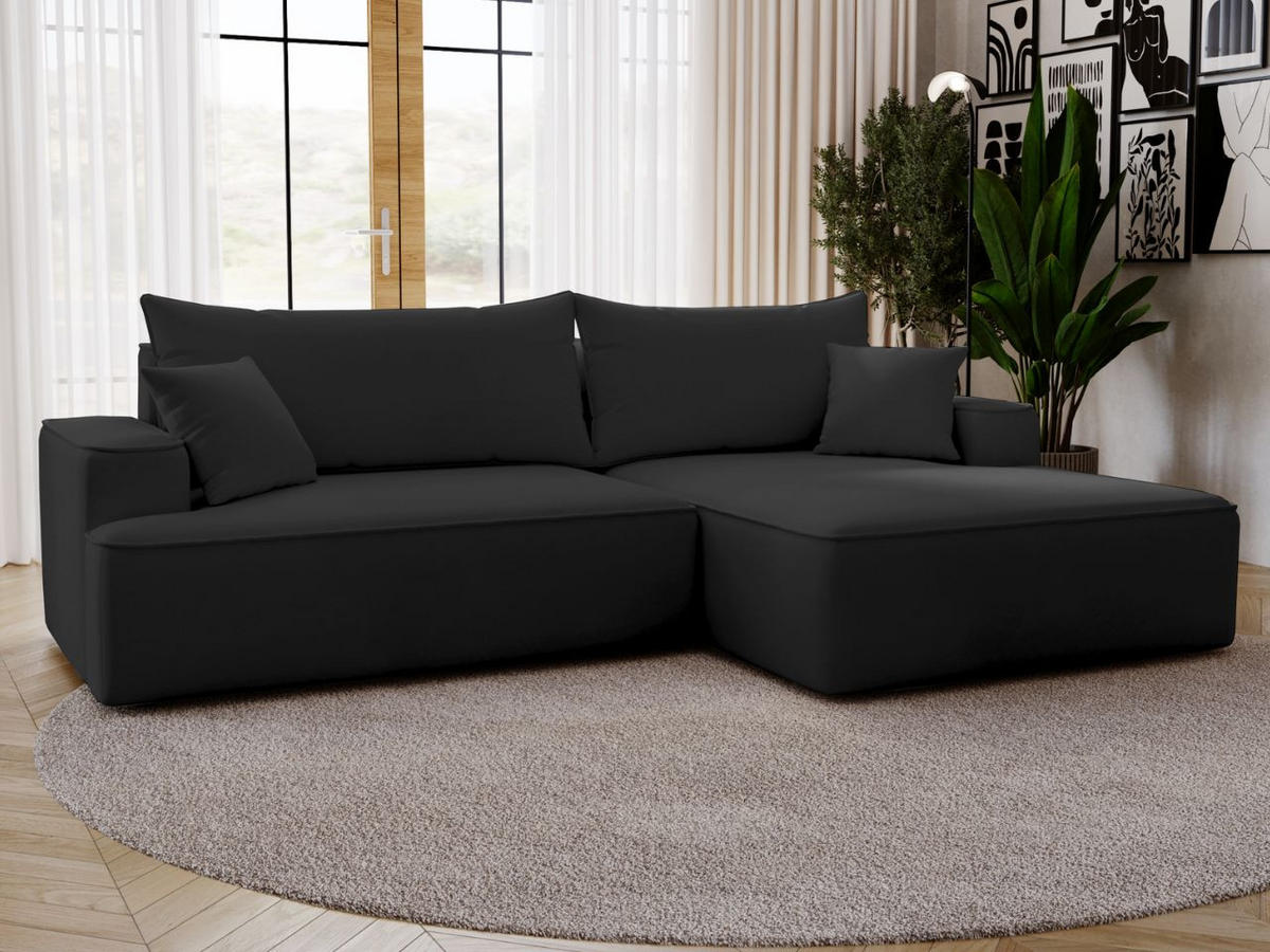ECKSOFA California Schwarz Rechts - Schwarz, Holz/Textil (270/165cm) - Graingold