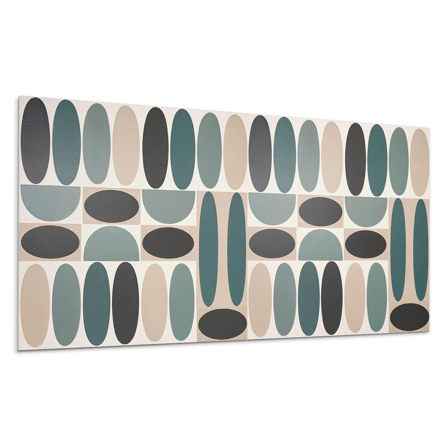 WANDPANEEL 10x 40x20 cm selbstklebend Ovalis - Smaragdgrün, Kunststoff (20/1.6/40cm) - Wallfluent