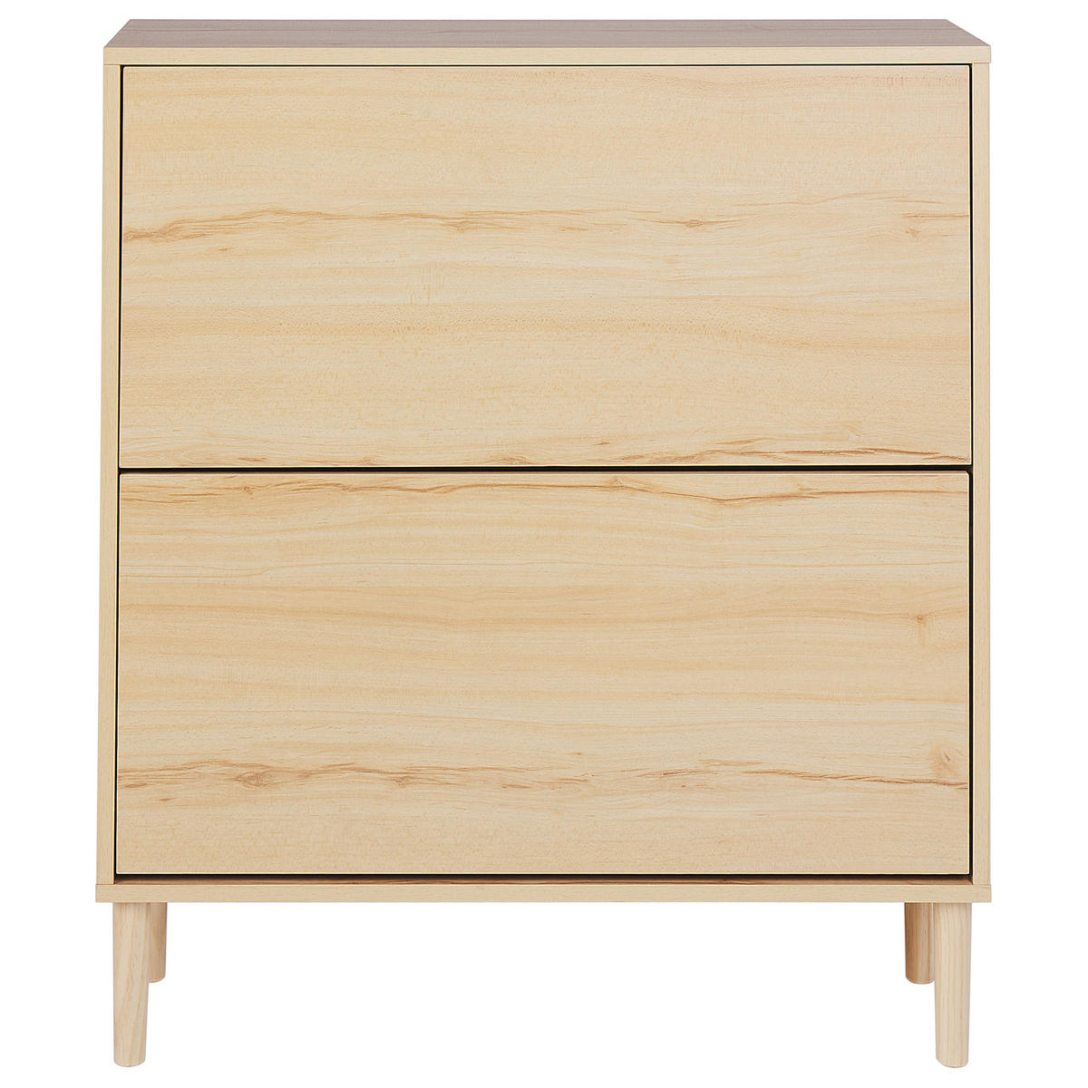 SCHUHSCHRANK Heller Holzfarbton Norris - Hellbraun, Holzwerkstoff (80/90/24cm) - Beliani